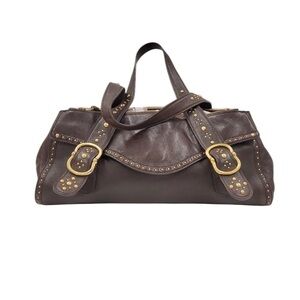 Michael Kors Brown Gold Satchel with Leather Material Y2K vintage